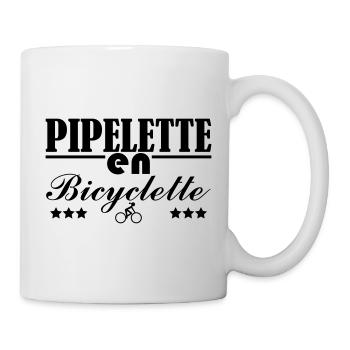 Pipelette auf einem Fahrrad - Tasse - Weiß - Rechts