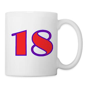 18. 18 ANS. 18e ANNIVERSAIRE. ANNIVERSAIRE 18 ANS. - Mug blanc - blanc - Droite