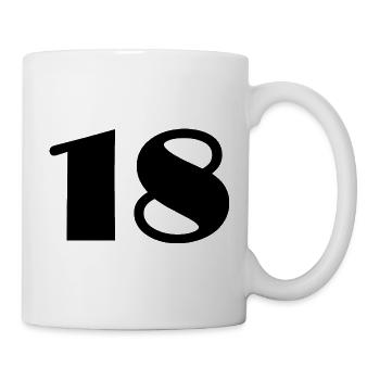 18. 18 ANS. 18e ANNIVERSAIRE. ANNIVERSAIRE 18 ANS. - Mug blanc - blanc - Droite