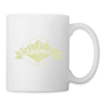 Bergcamping Naturpanorama Abzeichen - Tasse - Weiß - Rechts