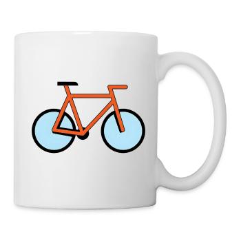 Orange Fahrrad-Silhouette im Pop-Style - Tasse - Weiß - Rechts