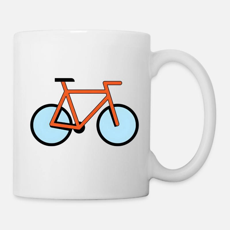 Silhouette orange de vélo dans le style pop - Mug blanc - blanc