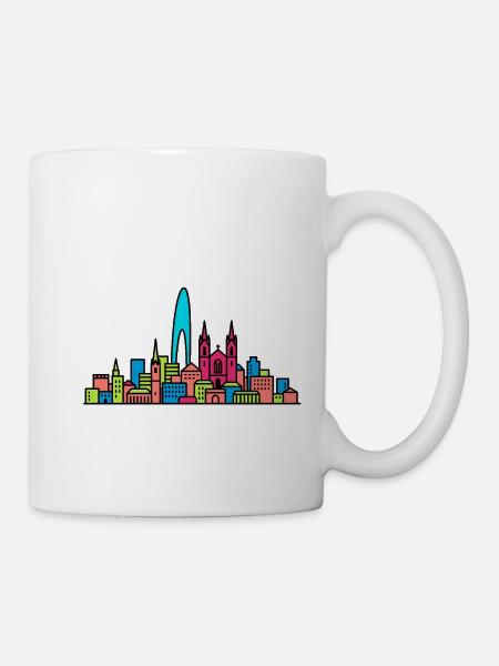 Geneva City Skyline Jet d'Eau Moderne Kunst - Tasse - Weiß