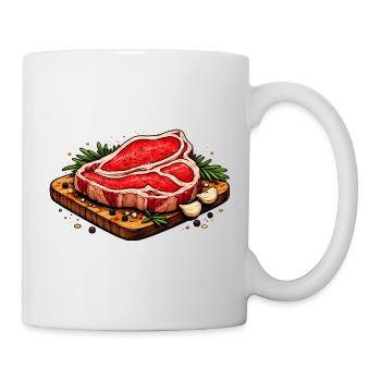 Juicy steak illustration - Mug - white - Right