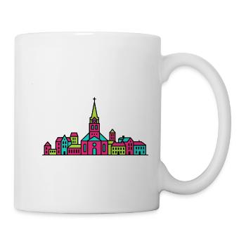 Jonköping City Skyline Lake Vattern-Linienkunst - Tasse - Weiß - Rechts