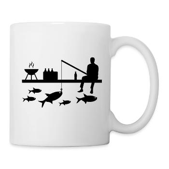 Angeln - Tasse - Weiß - Rechts