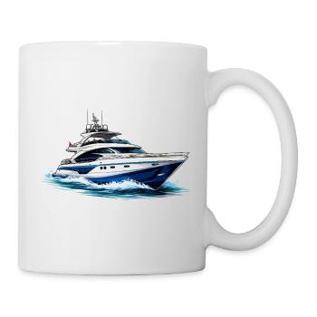 Luxusyacht im Wasserrausch - Tasse - Weiß - Rechts