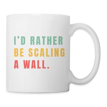 Je préférerais escalader un mur - Mug blanc - blanc - Droite