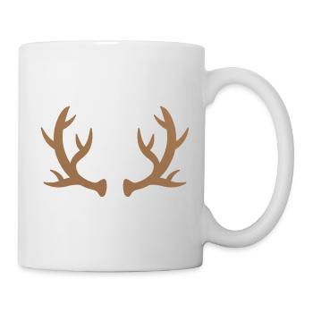 Braune Hirschgeweih-Silhouette - Tasse - Weiß - Rechts