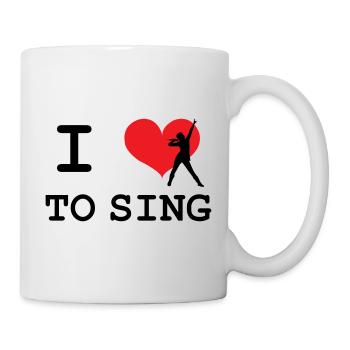 J'aime Chanter - Mug blanc - blanc - Droite