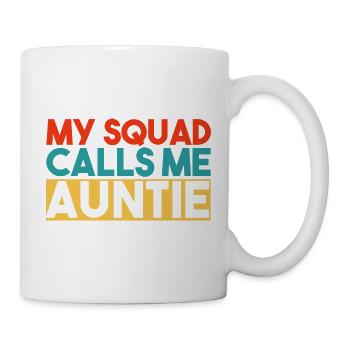 Mon escouade m’appelle tante Typographie rétro drôle - Mug blanc - blanc - Droite