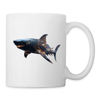 Cyberhai – Futurale Kraft der Tiefe - Tasse - Weiß - Rechts