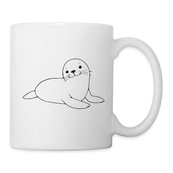 Robbe Seehund Robben Seehunde Norddeutschland - Tasse - Weiß - Rechts
