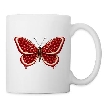 Pomegranate butterfly – wings full of seeds - Mug - white - Right