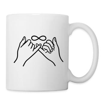 Pinkie Promise Infinity Minimal Design d’art au trait - Mug blanc - blanc - Droite
