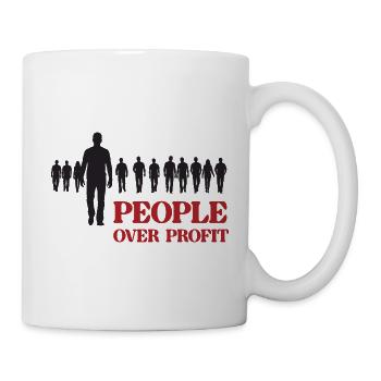 Les gens plutôt que le profit - Mug blanc - blanc - Droite