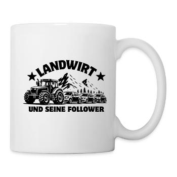 Fermier et ses partisans - tracteur - embouteillage - Mug blanc - blanc - Droite