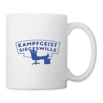 Kampfgeist Siegeswille - Chef im Hocker - Tasse - Weiß - Rechts