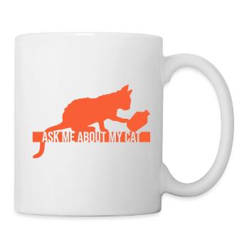 Demandez-moi pour mon chat Chat Amour des animaux Animaux - Mug blanc - blanc - Droite