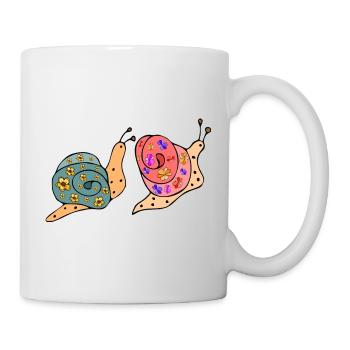 Schnecken - Tasse - Weiß - Rechts
