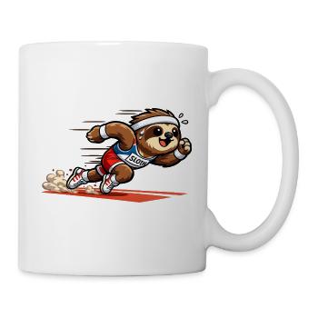 Sprinting sloth in running style - Mug - white - Right