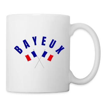 Bayeux Crossed French Flags Emblems - Mug - white - Right