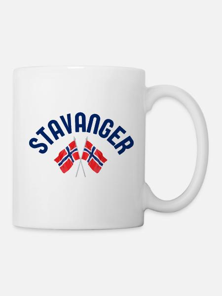 Stavanger-Norwegen-Flaggen - Tasse - Weiß