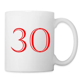 30. 30 YEARS. 30th ANNIVERSARY. 30 YEARS ANNIVERSARY. - Mug - white - Right