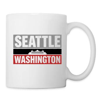 Seattle Washington Ferry Vintage-Reisesouvenir - Tasse - Weiß - Rechts