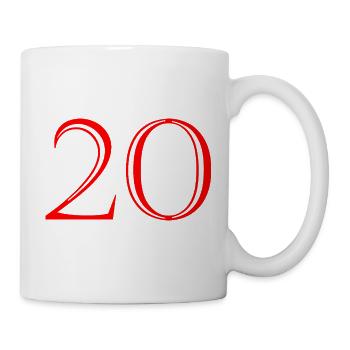 20. 20th ANNIVERSARY. 20 YEARS ANNIVERSARY. 20 YEARS. - Mug - white - Right