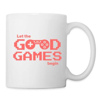 Retro Pixellogo Gaming "Let the Good Games begin" - Tasse - Weiß - Rechts