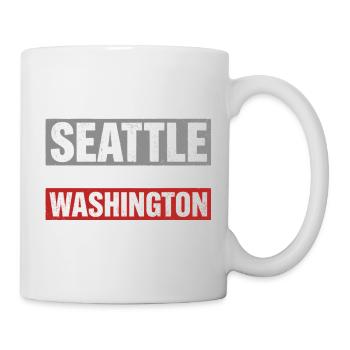 Seattle Washington Ferry Retro-Typografie-Souvenir - Tasse - Weiß - Rechts