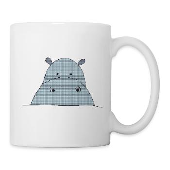 Hippopotame adapté aux pixels - Mug blanc - blanc - Droite