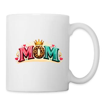 MOM! Krone, Leo Liebe, Personalisierbar - Tasse - Weiß - Rechts