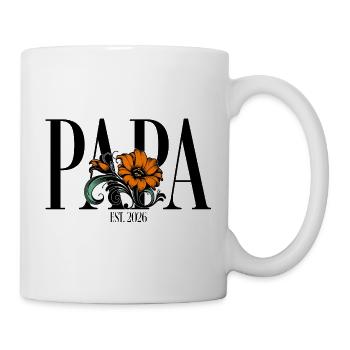 Papa – Vintage Blumen Design Geschenkidee - Tasse - Weiß - Rechts