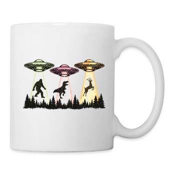 Bigfoot Alien Abduction Sasquatch UFO Spaceship - Mug - white - Right