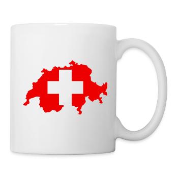 Carte suisse avec drapeau - Mug blanc - blanc - Droite