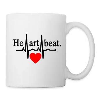 Battement de cœur - Noir - Mug blanc - blanc - Droite