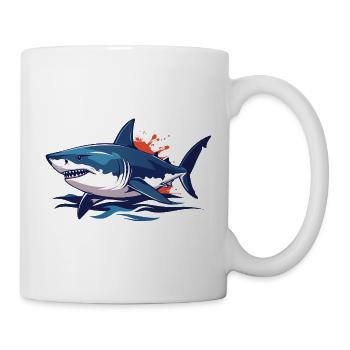 gefährlicher Hai Blut spritzer weißer Hai Motiv - Mug - white - Right