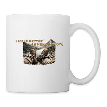 Life is better in hiking boots - Tasse - Weiß - Rechts