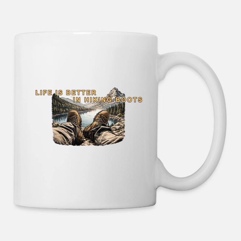 Life is better in hiking boots - Tasse - Weiß