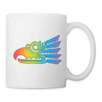 Mehrfarbiger Stammesvogelkopf - Tasse - Weiß - Rechts
