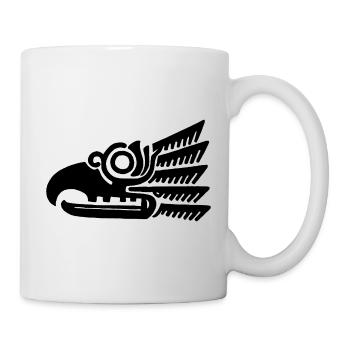Schwarzer Vogelkopf - Tasse - Weiß - Rechts