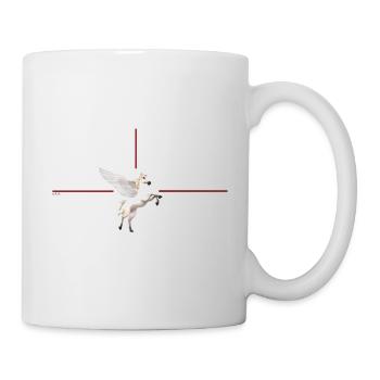 Licorne ailée devant des lignes rouges - Mug blanc - blanc - Droite