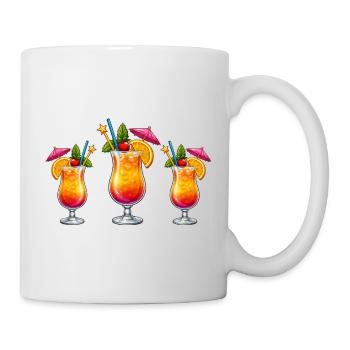 Trois cocktails tropicaux dans un verre - Mug blanc - blanc - Droite