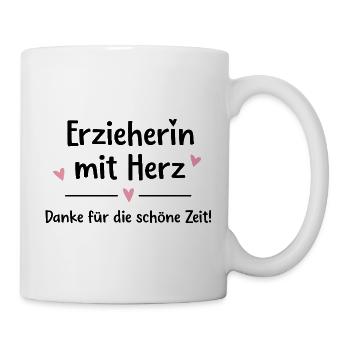 Kindergarten teacher with heart – gift for kindergarten teacher child - Mug - white - Right