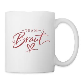 Logo de l’équipe de la mariée avec police en forme de cœur - Mug blanc - blanc - Droite
