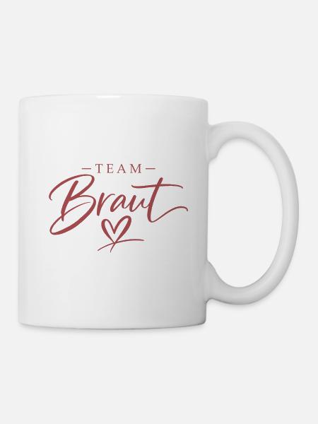 Team Braut Herz Script - Tasse - Weiß
