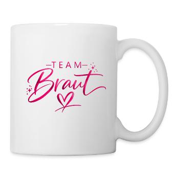 Logo du cœur rose de l’équipe Mariée - Mug blanc - blanc - Droite