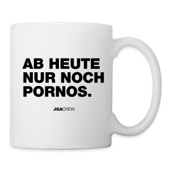 JGA: Ab heute nur noch Pornos - Illustration - Tasse - Weiß - Rechts